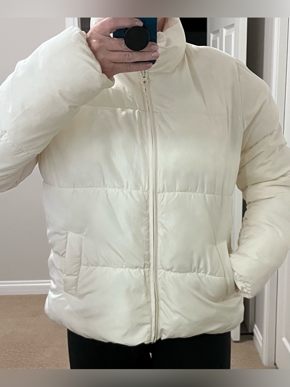 Joe’s Women’s Cream Puffer Jacket - Lightweight Quilted Coat